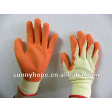 orange latex coated glove for building workers